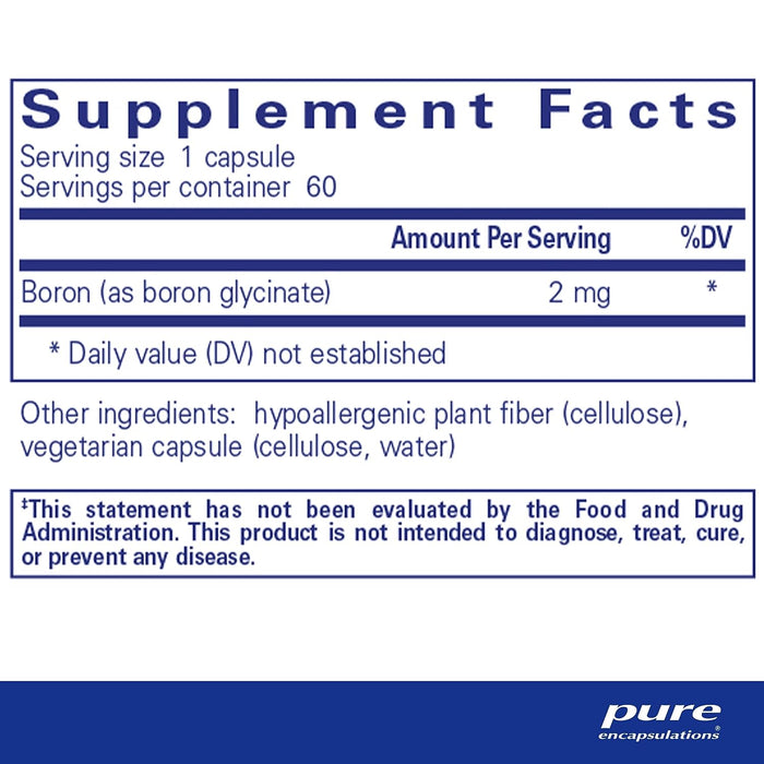 Boron (glycinate) 60 vegetarian capsules by Pure Encapsulations