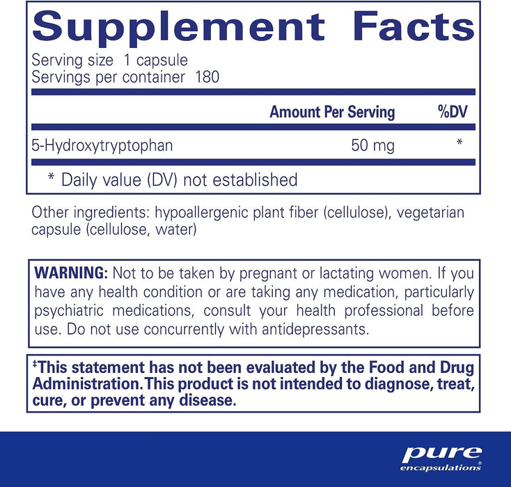 5-HTP 50 mg 180 vegetarian capsules by Pure Encapsulations