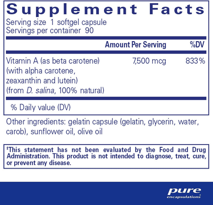Beta Carotene with Mixed Carotenoids 90 softgels by Pure Encapsulations