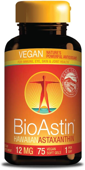 BioAstin Vegan Astaxanthin 12mg 75 Softgels by Nutrex