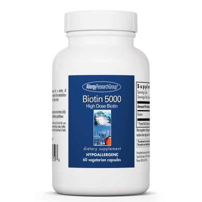 Biotin 5000 mcg 60 vegetarian capsules by Allergy Research Group