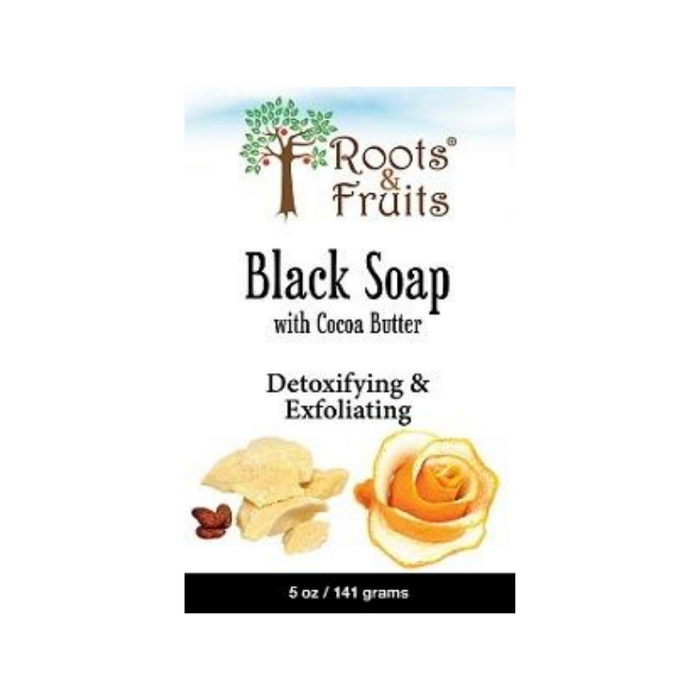 Black with Cocoa Butter & Orange Peel Bar Soap 5 oz by Roots and Fruits