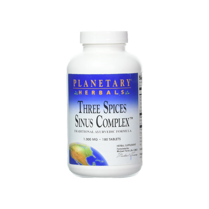 Three Spices Sinus Complex 1000mg 180 Tablets by Planetary Herbals