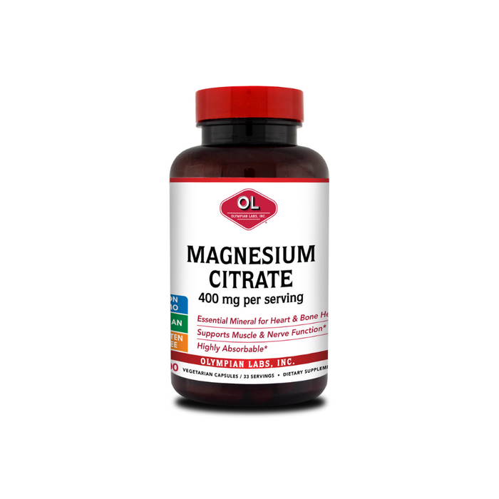Magnesium Citrate 400mg 300 Capsules by Olympian Labs