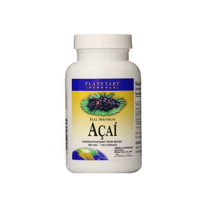 Acai Extract Full Spectrum 500mg 120 Capsules by Planetary Herbals