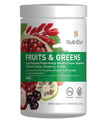 NutriDyn Fruits & Greens GF Mint 300g by Nutri-Dyn