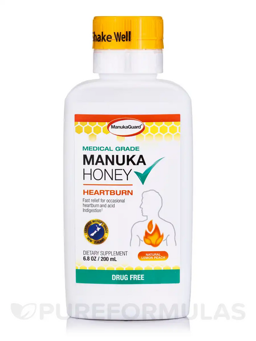 Medical Grade Manuka Heartburn Lemon Peach 7 oz by Manukaguard