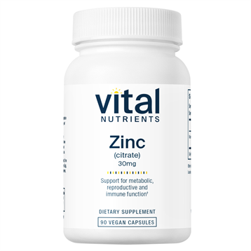 Zinc Citrate 30 mg 90 capsules by Vital Nutrients