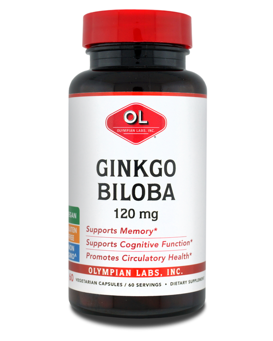 Ginkgo Biloba Extract 120mg 60 Capsules by Olympian Labs