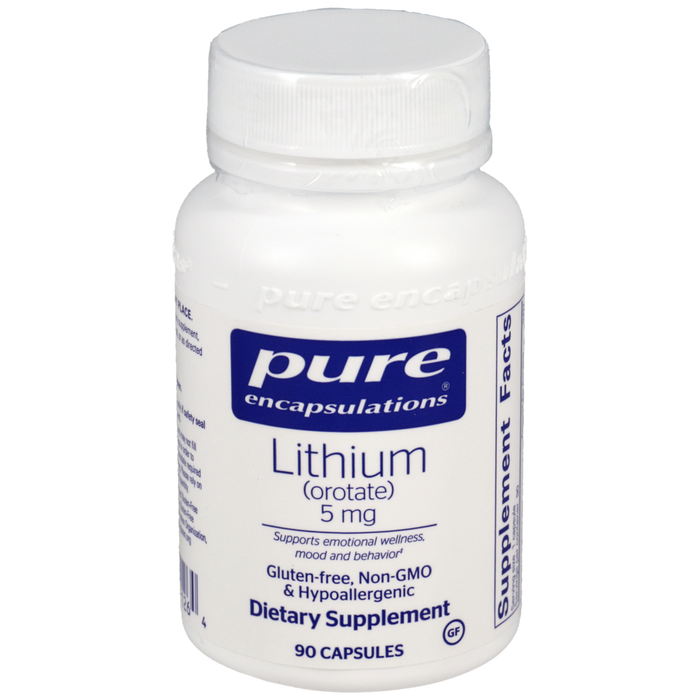 Lithium orotate 5 mg 90 vegetarian capsules by Pure Encapsulations