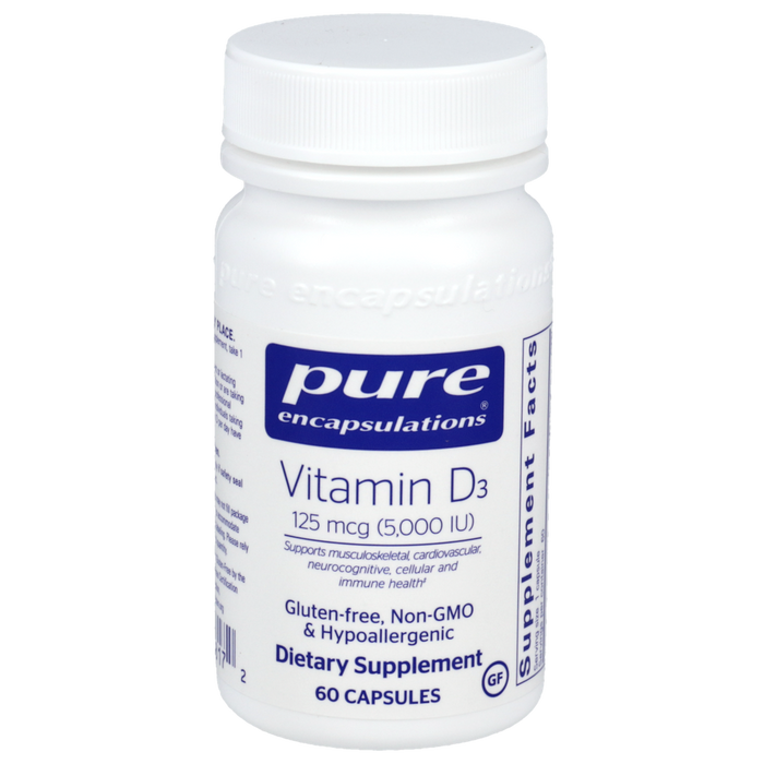 Vitamin D3 5000 IU 60 vegetarian capsules by Pure Encapsulations