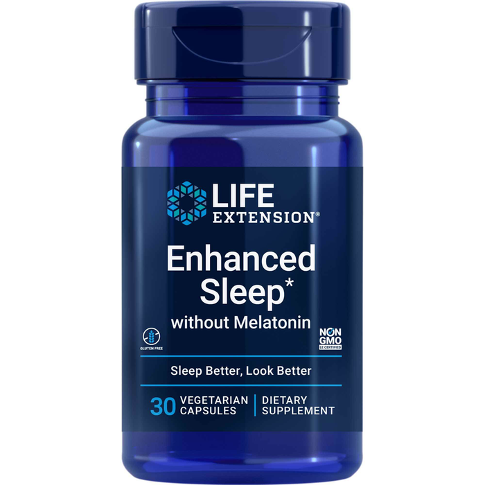 Enhanced Nat. sleep w-o melatonin 30capsules by Life Extension