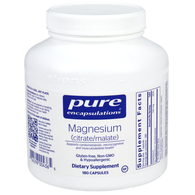Magnesium citrate - malate 120 mg 180 vegetarian capsules by Pure Encapsulations