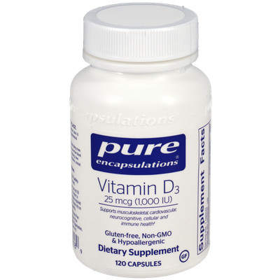Vitamin D3 1000 IU 120 vegetarian capsules by Pure Encapsulations