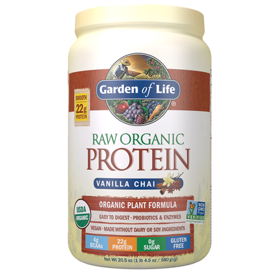 RAW Organic Protein Powder Vanilla Spiced Chai 580 Grams by Garden of Life