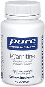 L-Carnitine 340 mg 60 vegetarian capsules by Pure Encapsulations