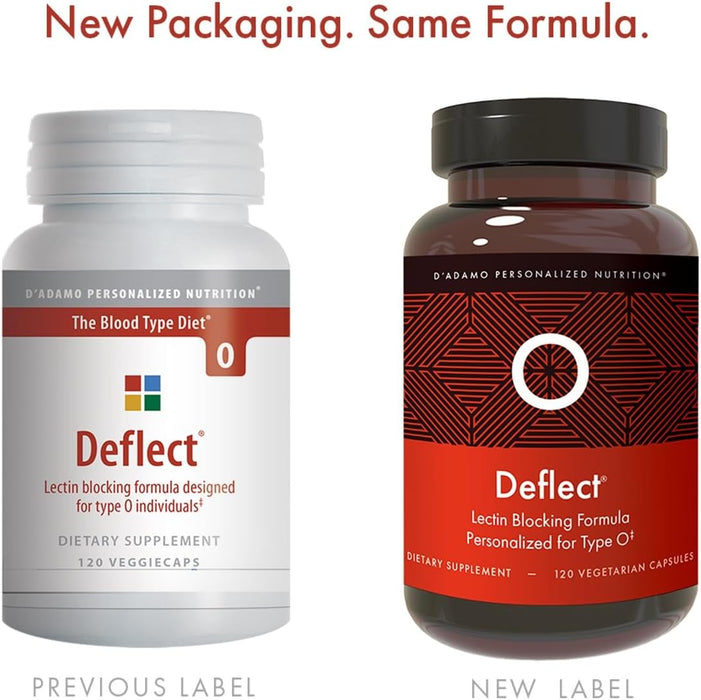 Deflect Lectin Blocker Type O 120 vegetarian capsules by D'Adamo Personalized Nutrition