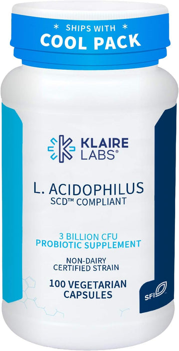 L. Acidophilus SCD Compliant Probiotic 100 vegetarian capsules by SFI Labs (Klaire Labs)