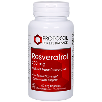 Resveratrol 200 mg 60 vegetarian capsules by Protocol For Life Balance