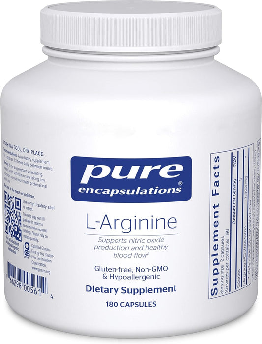 L-Arginine 700 mg 180 vegetarian capsules by Pure Encapsulations