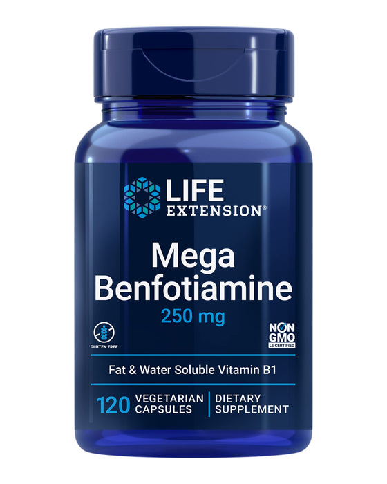 Mega Benfotiamine 250mg 120 vegetarian capsules by Life Extension