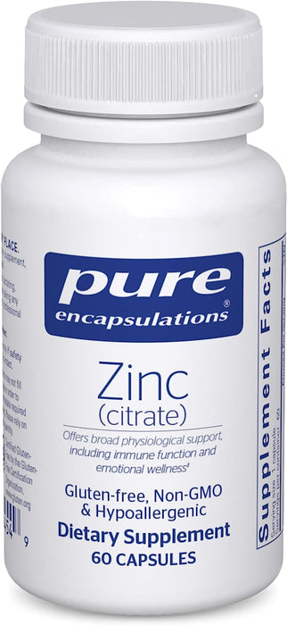 Zinc citrate 60 vegetarian capsules by Pure Encapsulations