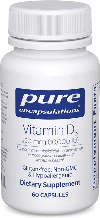 Vitamin D3 10,000 IU 60 vegetarian capsules by Pure Encapsulations