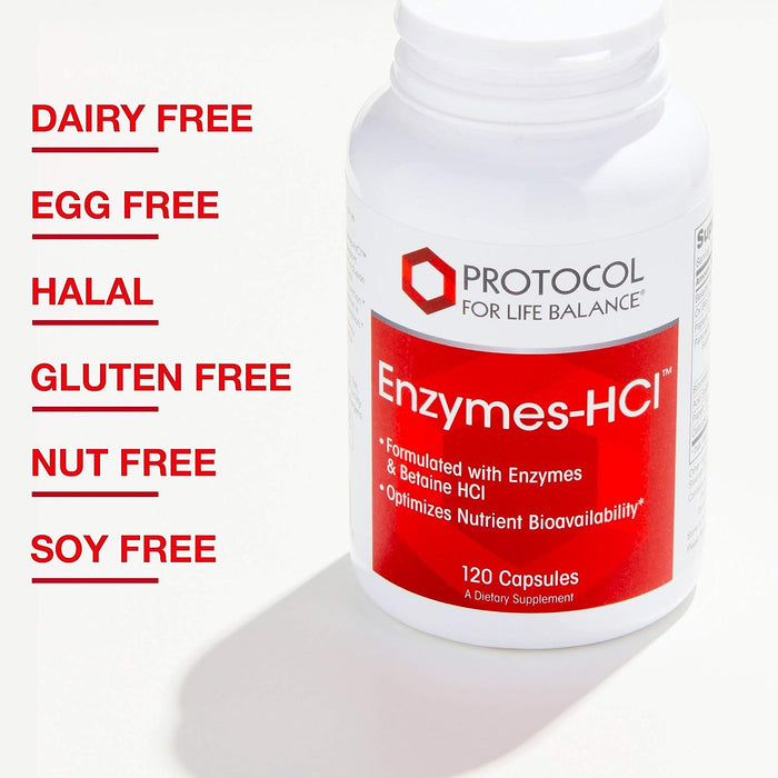 Enzymes-HCl 120 capsules by Protocol For Life Balance