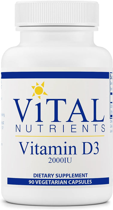 Vitamin D3 2000 IU 90 vegetarian capsules by Vital Nutrients