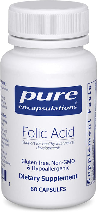 Folic Acid 800 mcg 60 vegetarian capsules by Pure Encapsulations