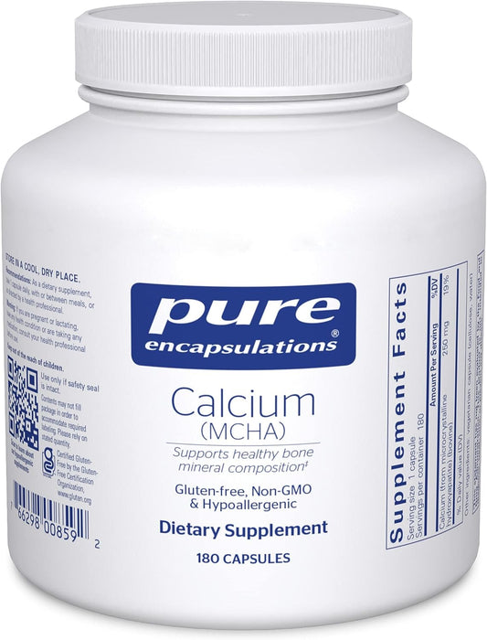 Calcium MCHA 180 vegetarian capsules by Pure Encapsulations