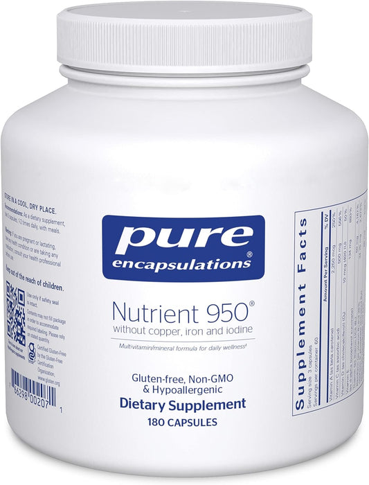 Nutrient 950 without Copper, Iron & Iodine 180 vegetarian capsules by Pure Encapsulations