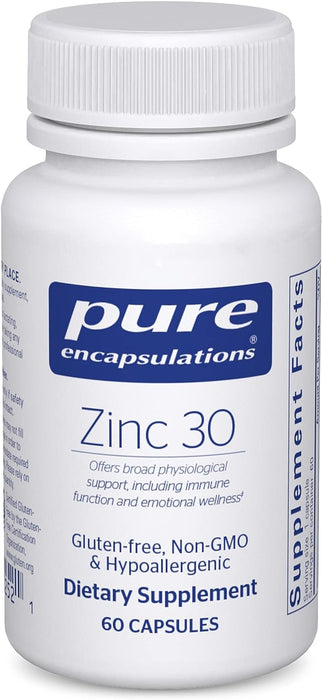 Zinc 30 60 vegetarian capsules by Pure Encapsulations