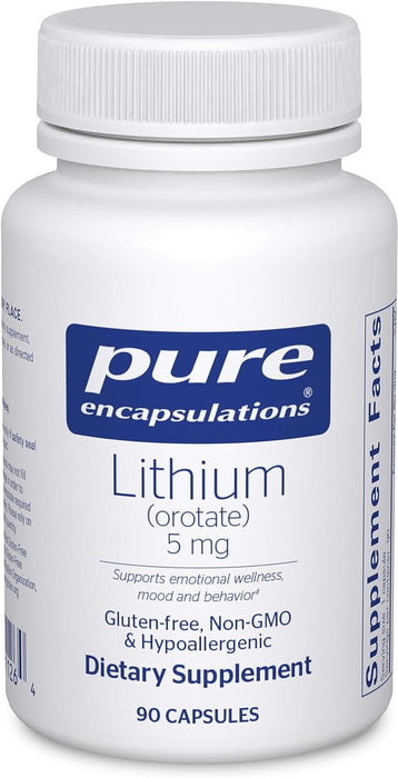 Lithium Orotate 5 mg 180 capsules by Pure Encapsulations