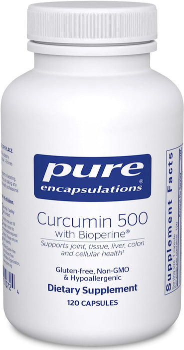 Curcumin 500 with Bioperine 120 vegetarian capsules by Pure Encapsulations