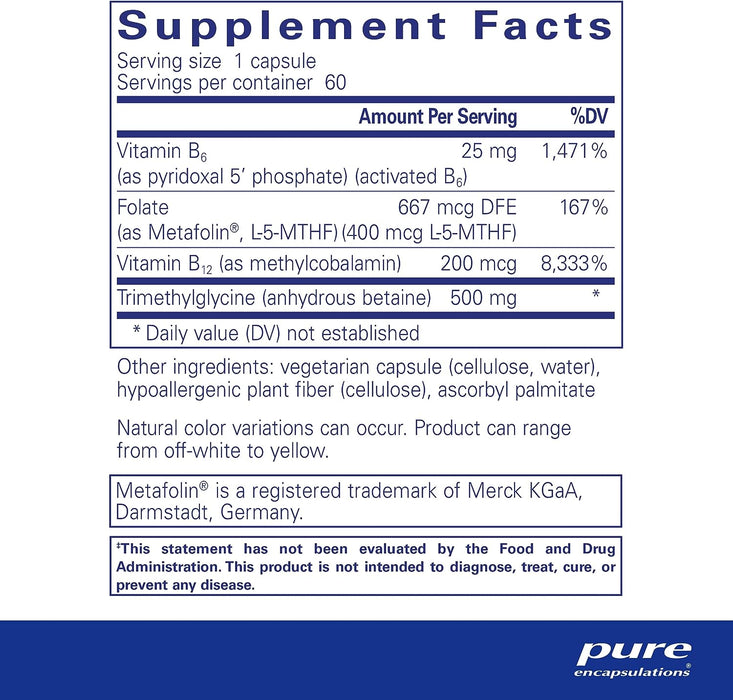Homocysteine Factors 60 vegetarian capsules by Pure Encapsulations