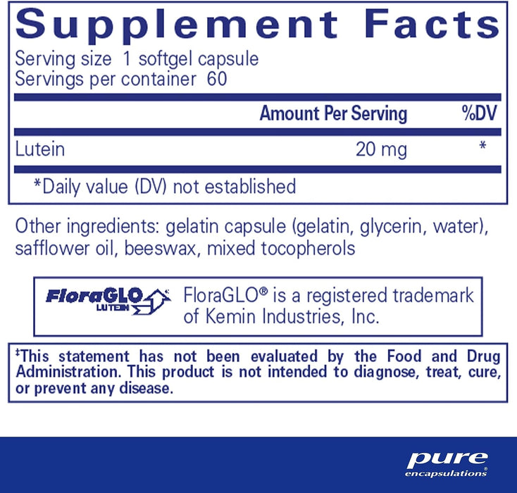 Lutein 20 mg 120 softgels by Pure Encapsulations