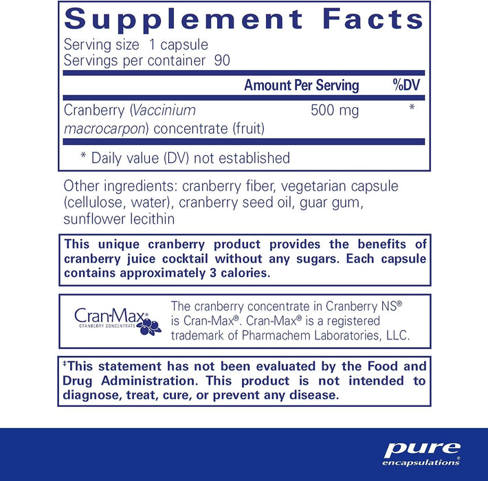 Cranberry NS 500 mg 90 vegetarian capsules by Pure Encapsulations