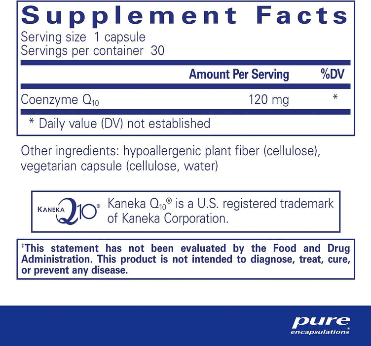 CoQ10 120 mg 30 vegetarian capsules by Pure Encapsulations