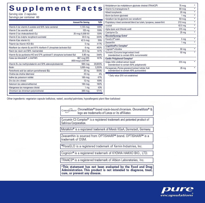 Longevity Nutrients 120 vegetarian capsules by Pure Encapsulations