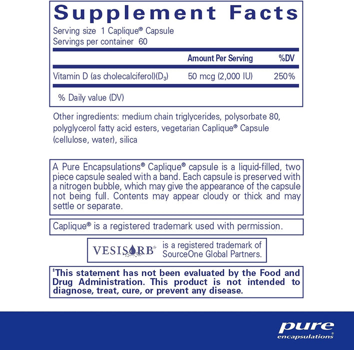 Vitamin D3 VESIsorb 60 capsules by Pure Encapsulations