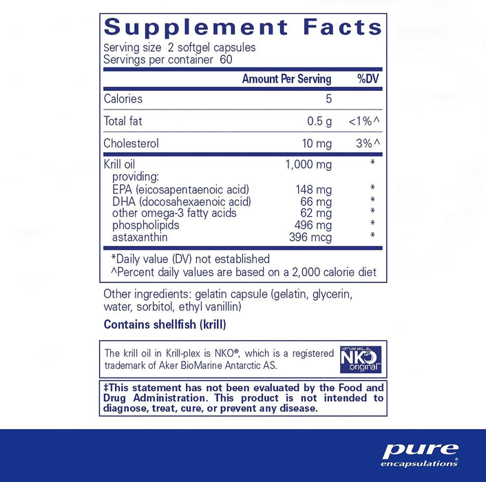 Krill-plex 500 mg 120 softgels by Pure Encapsulations