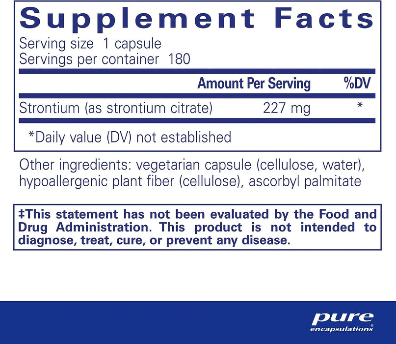 Strontium Citrate 180 vegetarian capsules by Pure Encapsulations