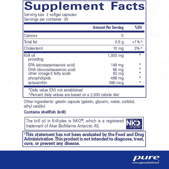 Krill-plex 500 mg 60 softgels by Pure Encapsulations