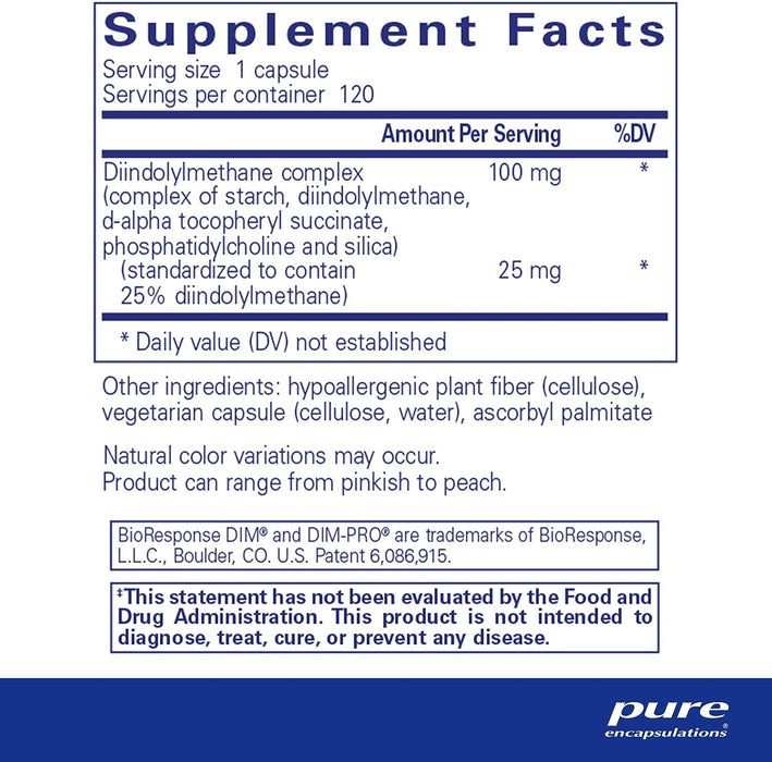DIM-PRO 100 120 vegetarian capsules by Pure Encapsulations