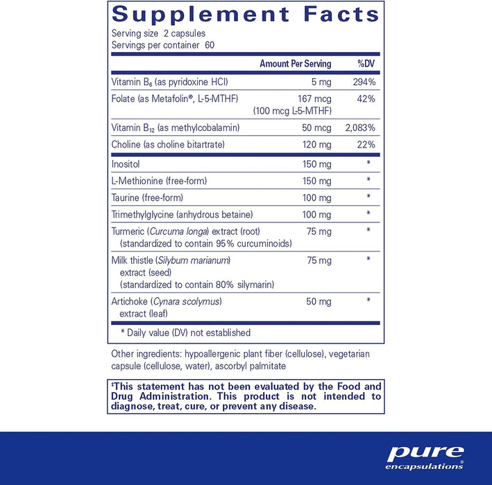 Lipotropic Detox 120 vegetarian capsules by Pure Encapsulations