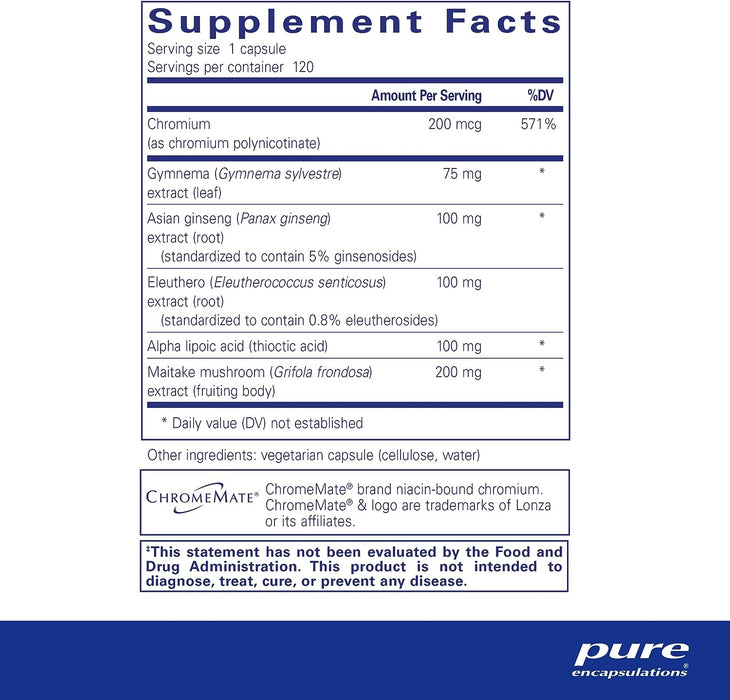 Glucose Support Formula 120 vegetarian capsules by Pure Encapsulations