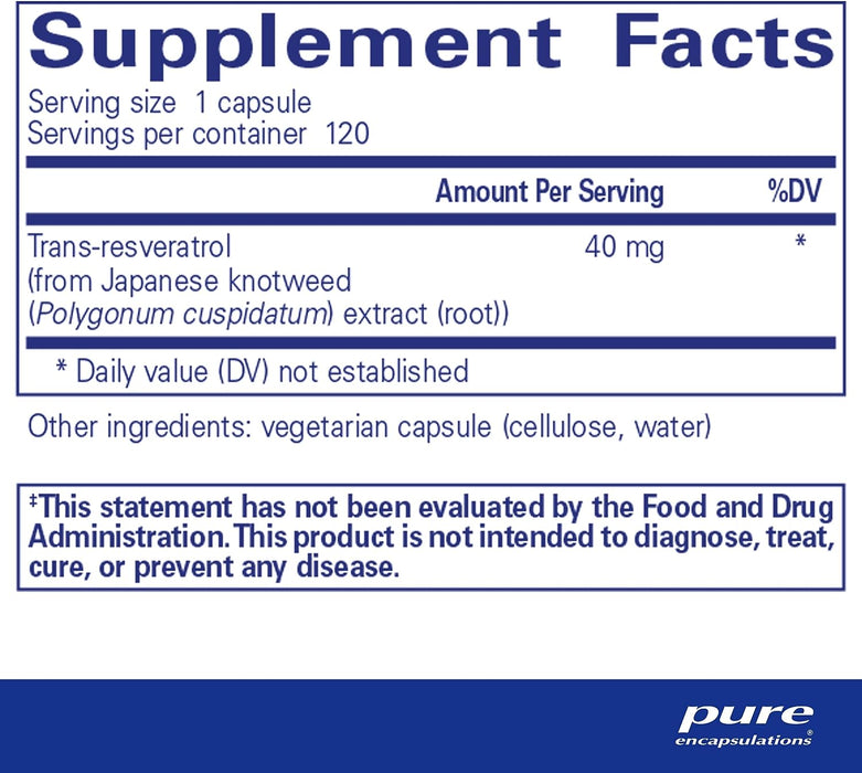 Resveratrol 200 mg 120 vegetarian capsules by Pure Encapsulations