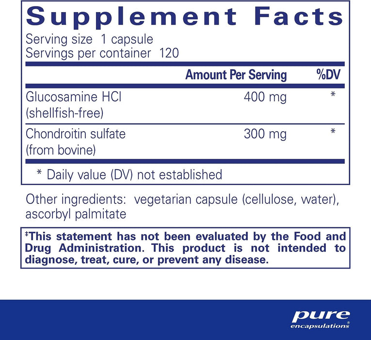 Glucosamine HCl Chondroitin 120 vegetarian capsules by Pure Encapsulations