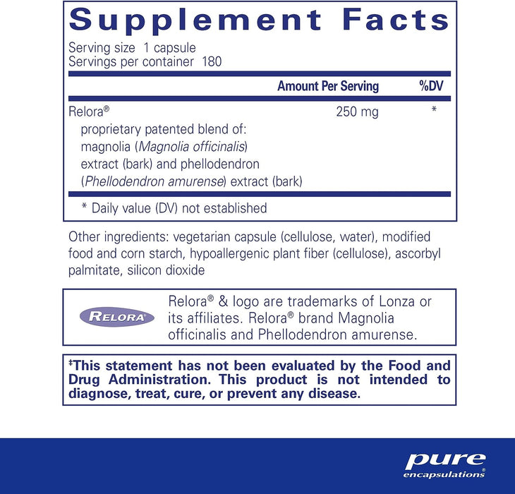 Relora 180 vegetarian capsules by Pure Encapsulations